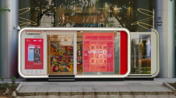 Unboxed, mobile store from Singtel in Singapore, June 2019